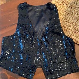 Lane Bryant black sequins vest sz 20